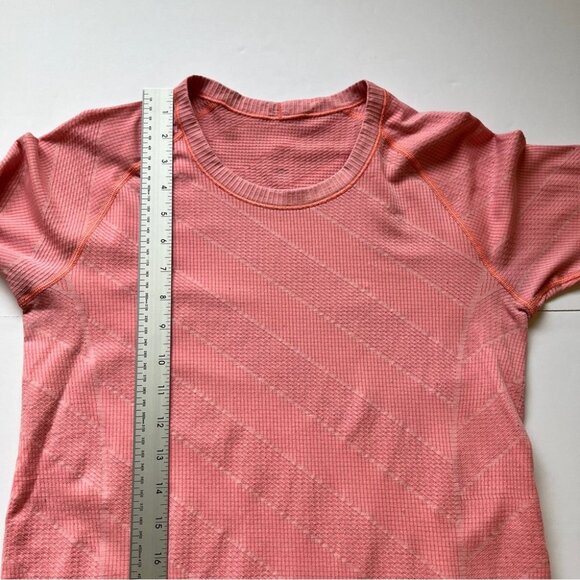 Lululemon Swiftly Tech Long Sleeve Crew Heathered Grapefruit Diagonal Stripe 10 - Picture 5 of 16